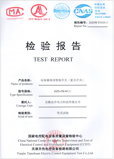 復(fù)合開(kāi)關(guān)檢驗(yàn)報(bào)告